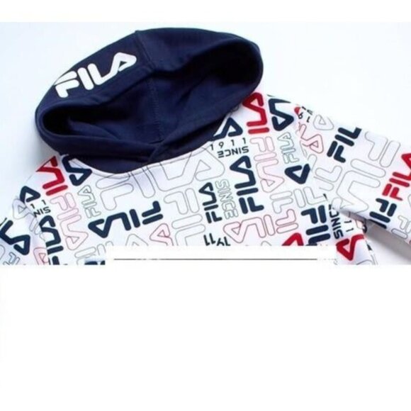 Fila Boys Active Hoodie Sweatshirt Navy Classic Logo Size Small (8) New - Picture 5 of 11